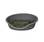 Hellgrauer Korb aus Kunststoff für mittelgroße Hunde + khaki-graues Kissen aus Baumwolle und Polyester, 70x60cm, Größe M