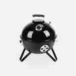 Barbacoa ahumador carbón – Juan – Smoker premium con aireadores, ahumador, gril, compartimento de ahumado negro Photo8