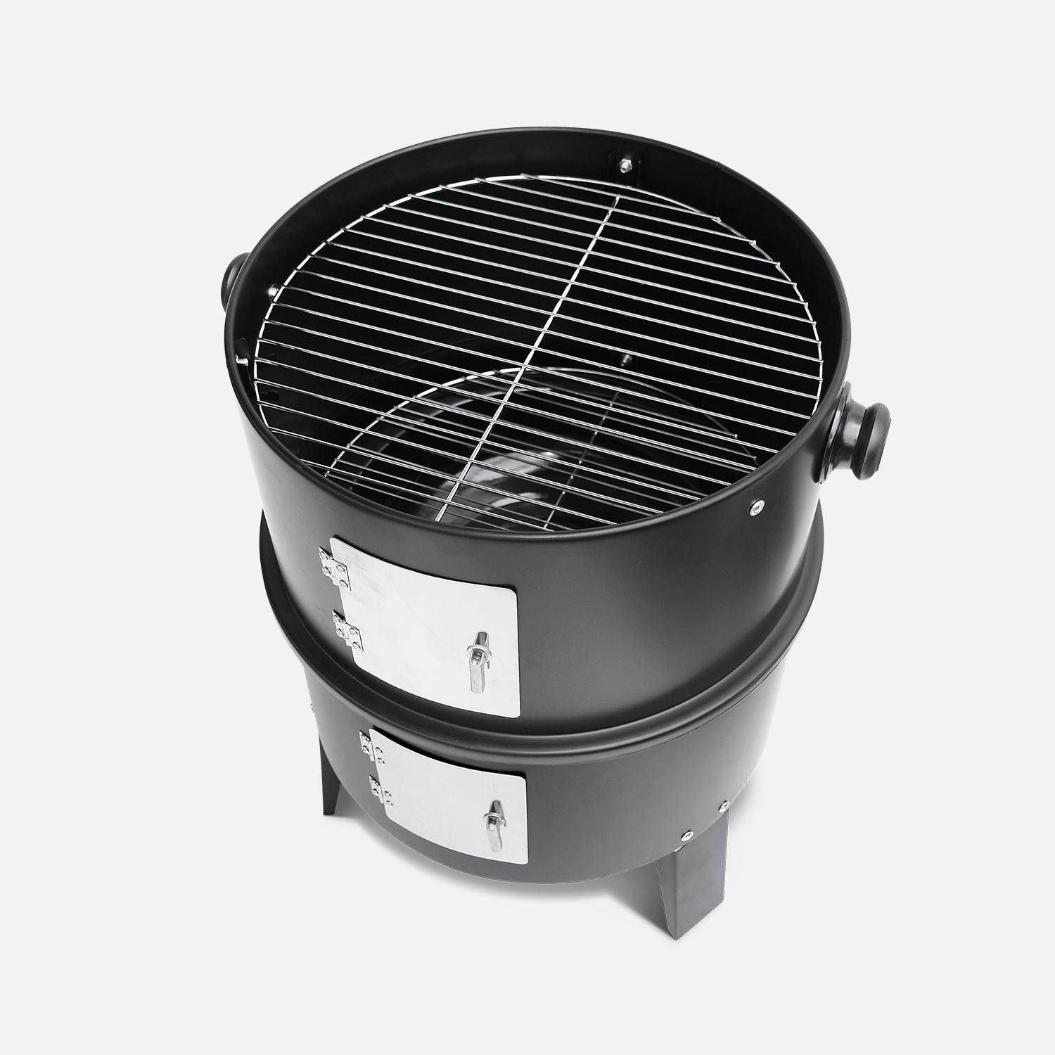 Houtskoolbarbecue - Edouard - Smoker met beluchter, rookoven, grill, rookkast, zwart Photo5