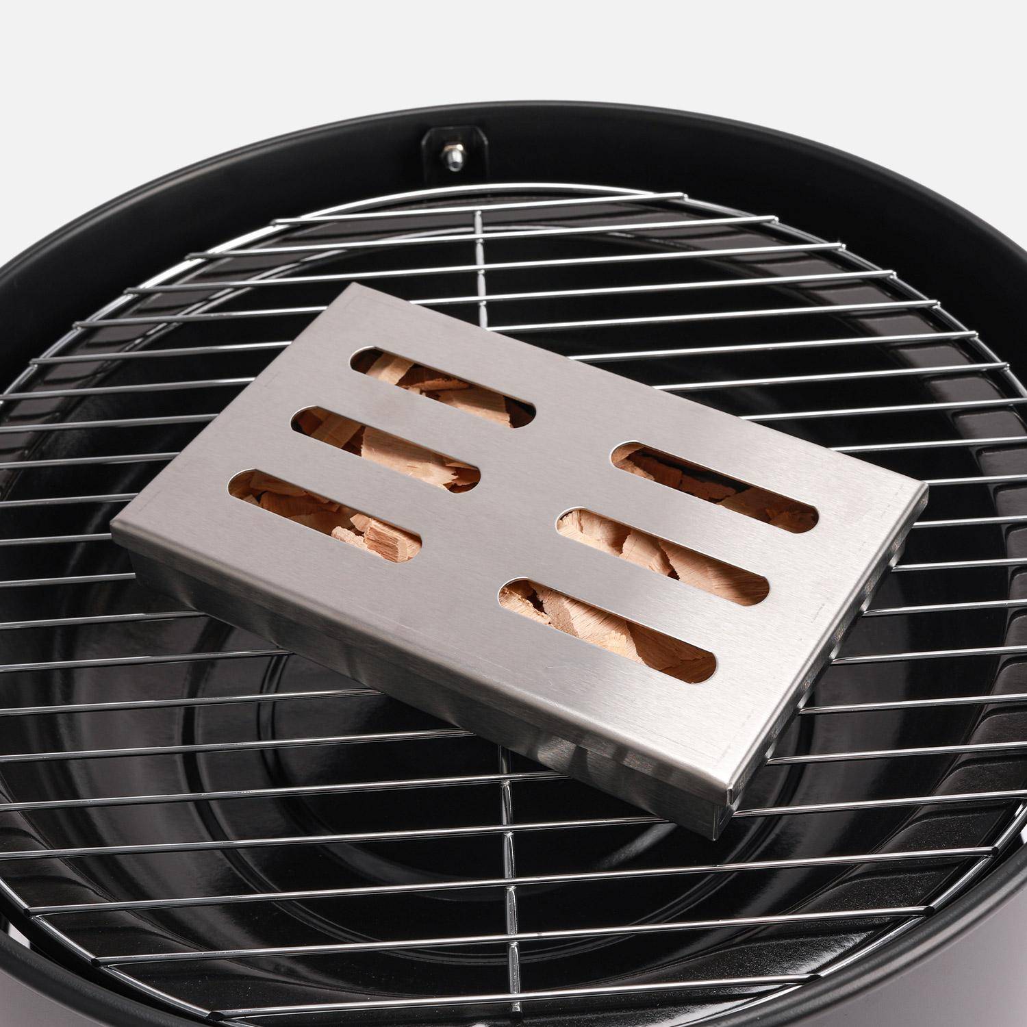 Houtskoolbarbecue - Edouard - Smoker met beluchter, rookoven, grill, rookkast, zwart Photo4