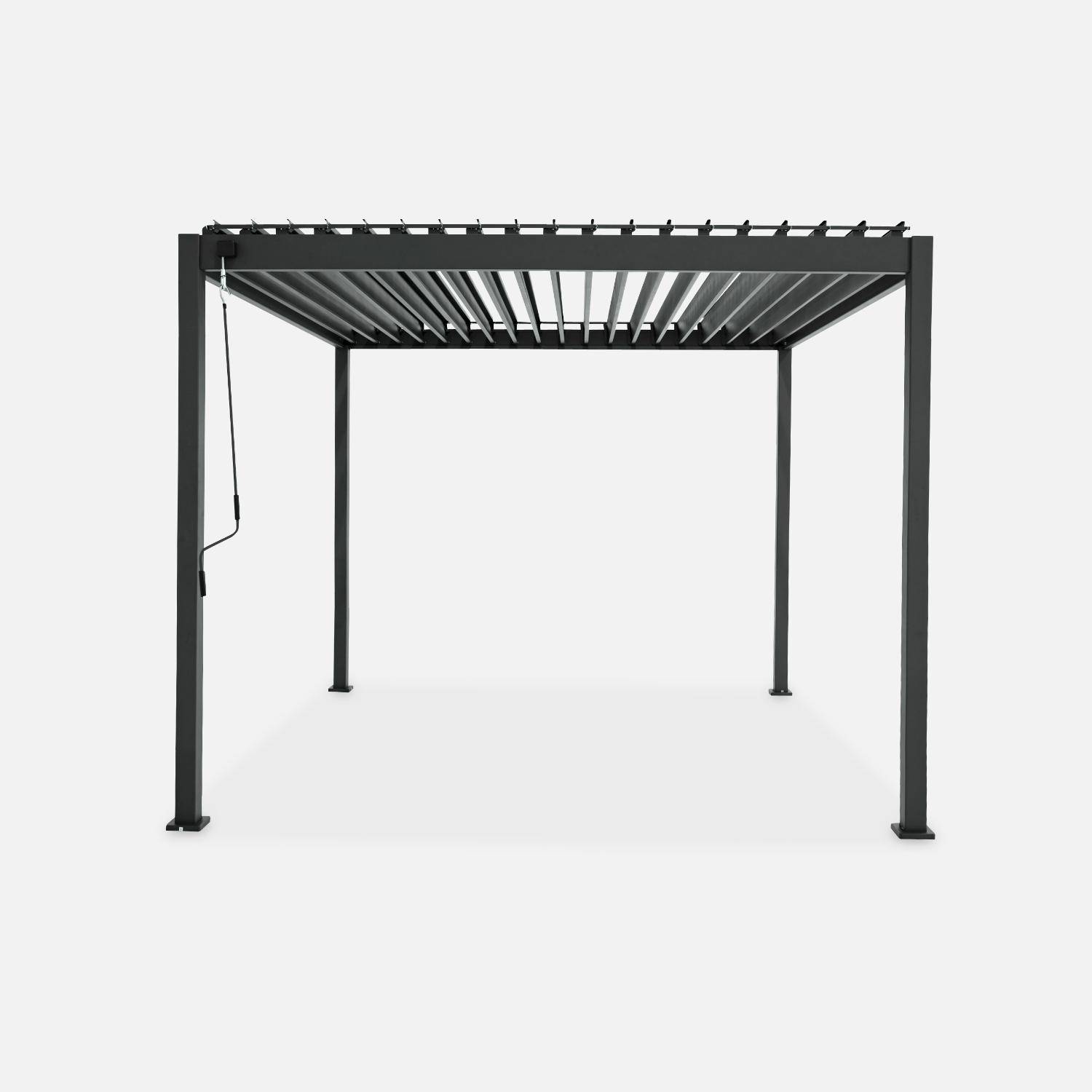 Pergola bioclimatica grigio antracite - Triomphe - 300x300cm, alluminio, con lamelle orientabili  Photo6