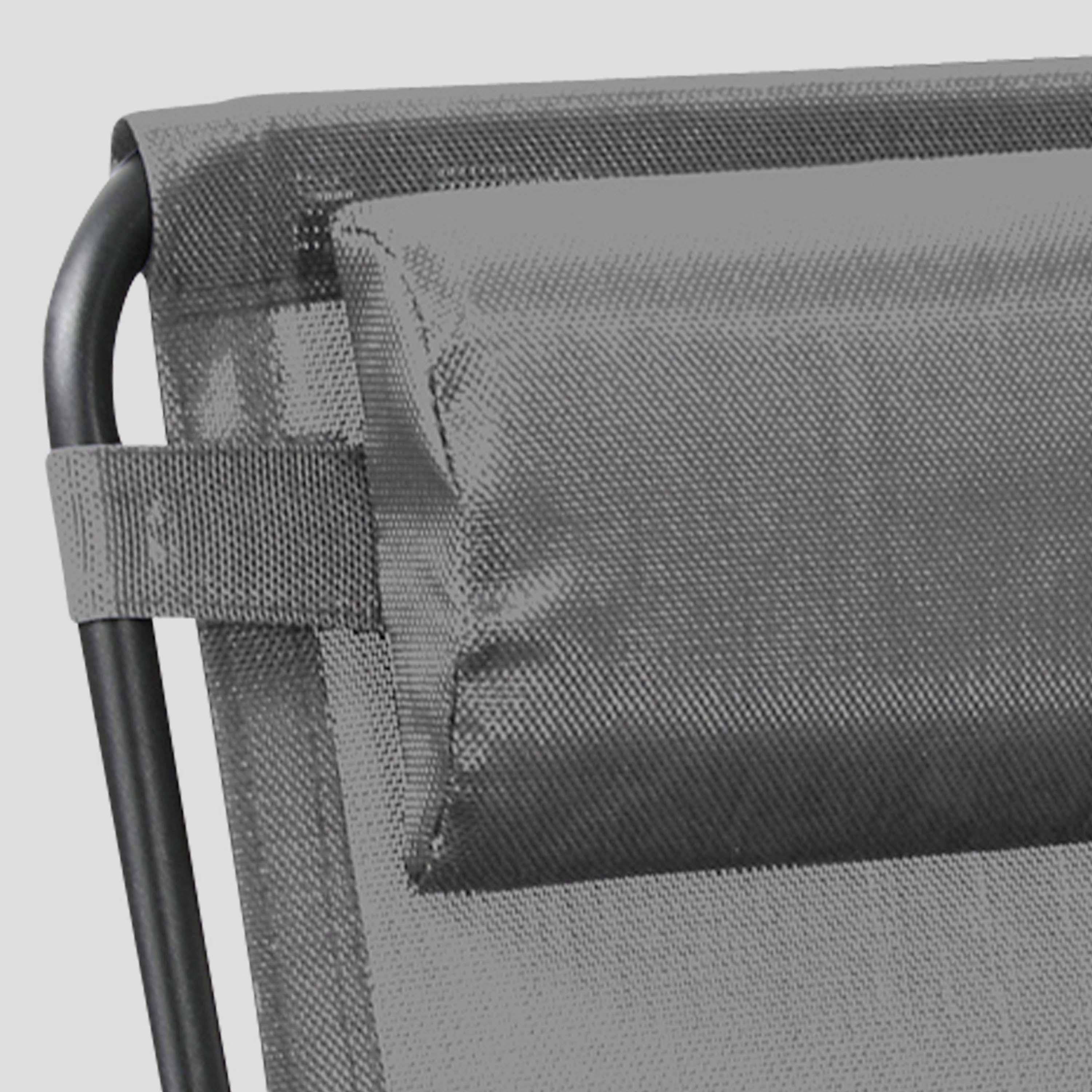 Lot de 2 fauteuils relax – Patrick – Textilène, pliables, multi-positions, anthracite Photo3