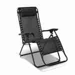 Lot de 2 fauteuils relax – Patrick – Textilène, pliables, multi-positions, noir Photo2