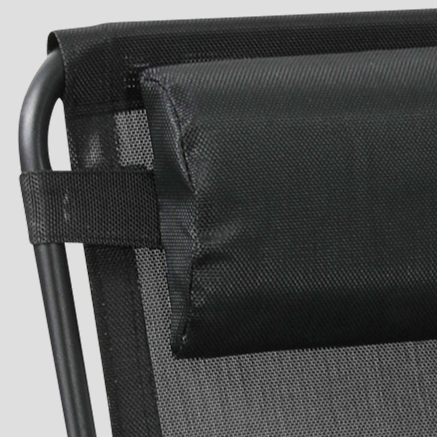Lot de 2 fauteuils relax – Patrick – Textilène, pliables, multi-positions, noir Photo3
