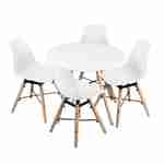 Ronde kindertafel met 4 stoelen CHARLIE - beukenhout, Ø60x H48cm, Naturel/Wit Photo1