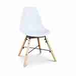 Ronde kindertafel met 4 stoelen CHARLIE - beukenhout, Ø60x H48cm, Naturel/Wit Photo3