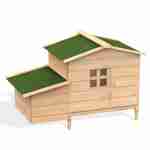 Poulailler en bois de bois FSC Serama, 1 à 2 poules avec pondoir, rampe d'accès, tiroir à déjections Photo1