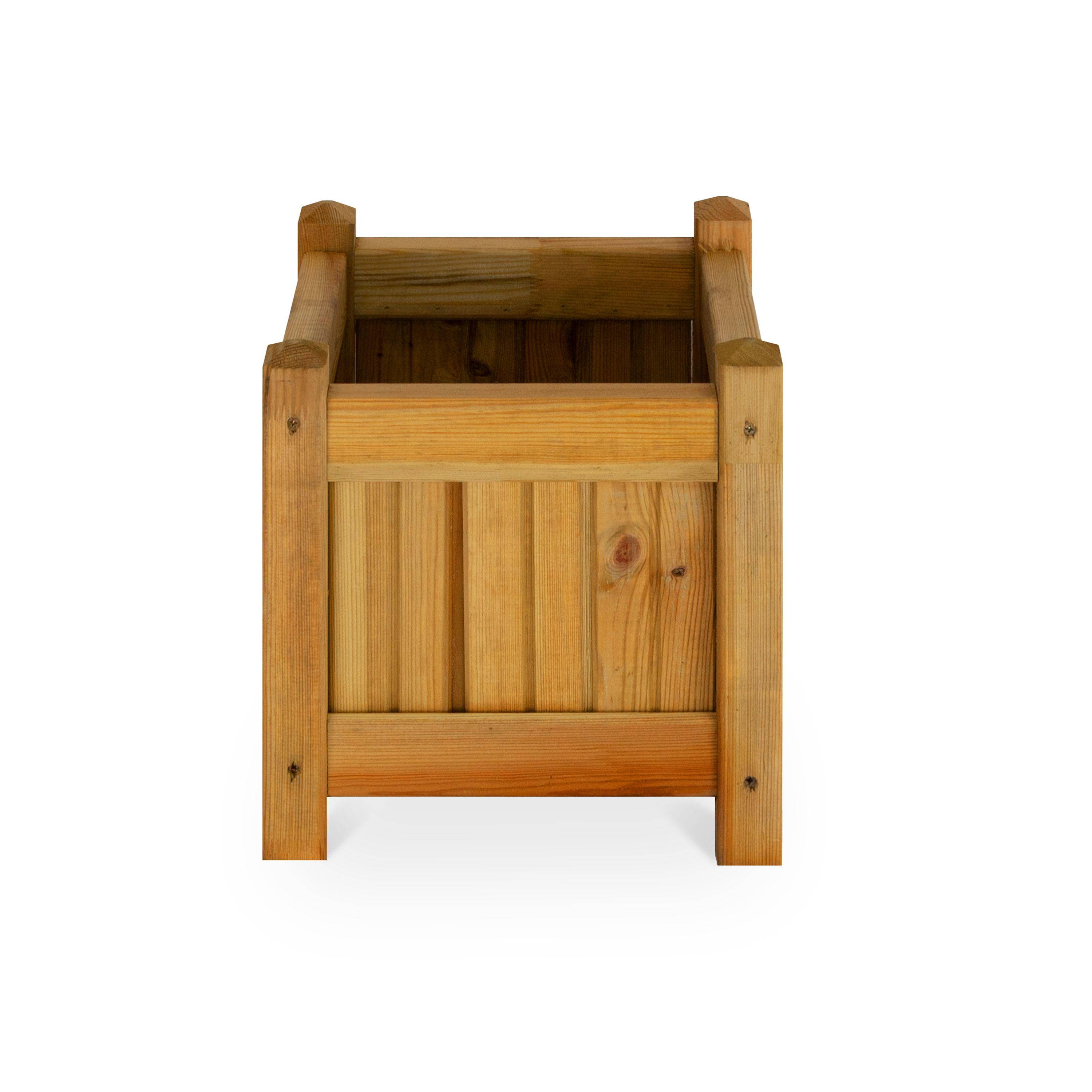 Plantadora de madeira quadrada Hirondelle, 30 x 30 cm, 10L - tampa de pinho em autoclave Photo1