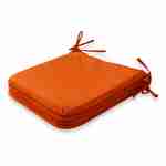 4er Set Stuhlkissen Orange - 38 x 38 cm - mit Schnüren zum Fixieren am Stuhl Photo1