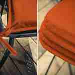 4er Set Stuhlkissen Orange - 38 x 38 cm - mit Schnüren zum Fixieren am Stuhl Photo3
