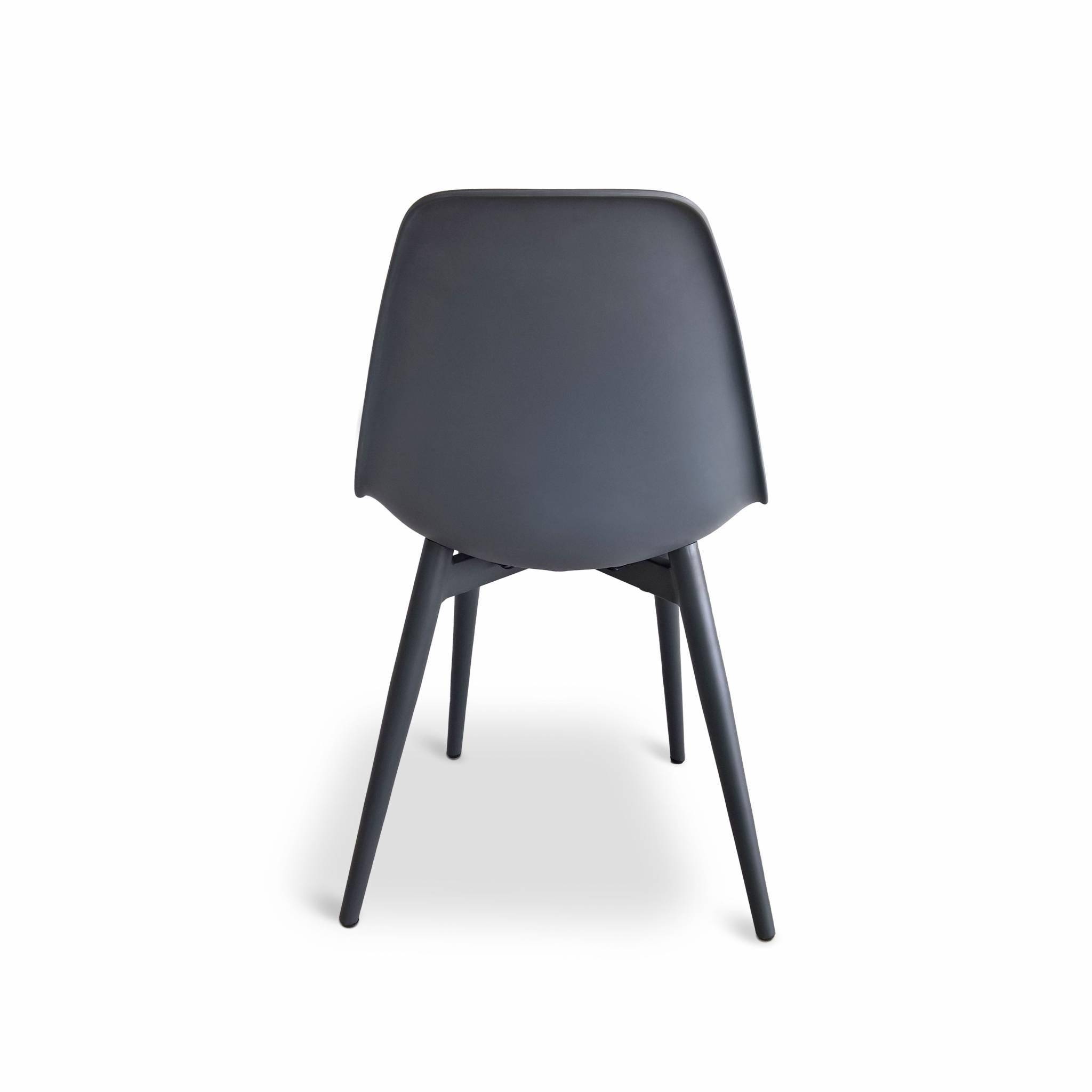 Set mit 2 Skandinavischen Stühlen PADAR, Metall und Spritzharz, dunkelgrau, Innen/Außen Photo4