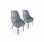 Set van 2 Scandinavische stoelen PENIDA, acacia en geïnjecteerde hars, grijs, binnen en/of buiten