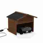 Garage pour robot-tondeuse en bois, PECORA, avec toit ouvrant Photo4