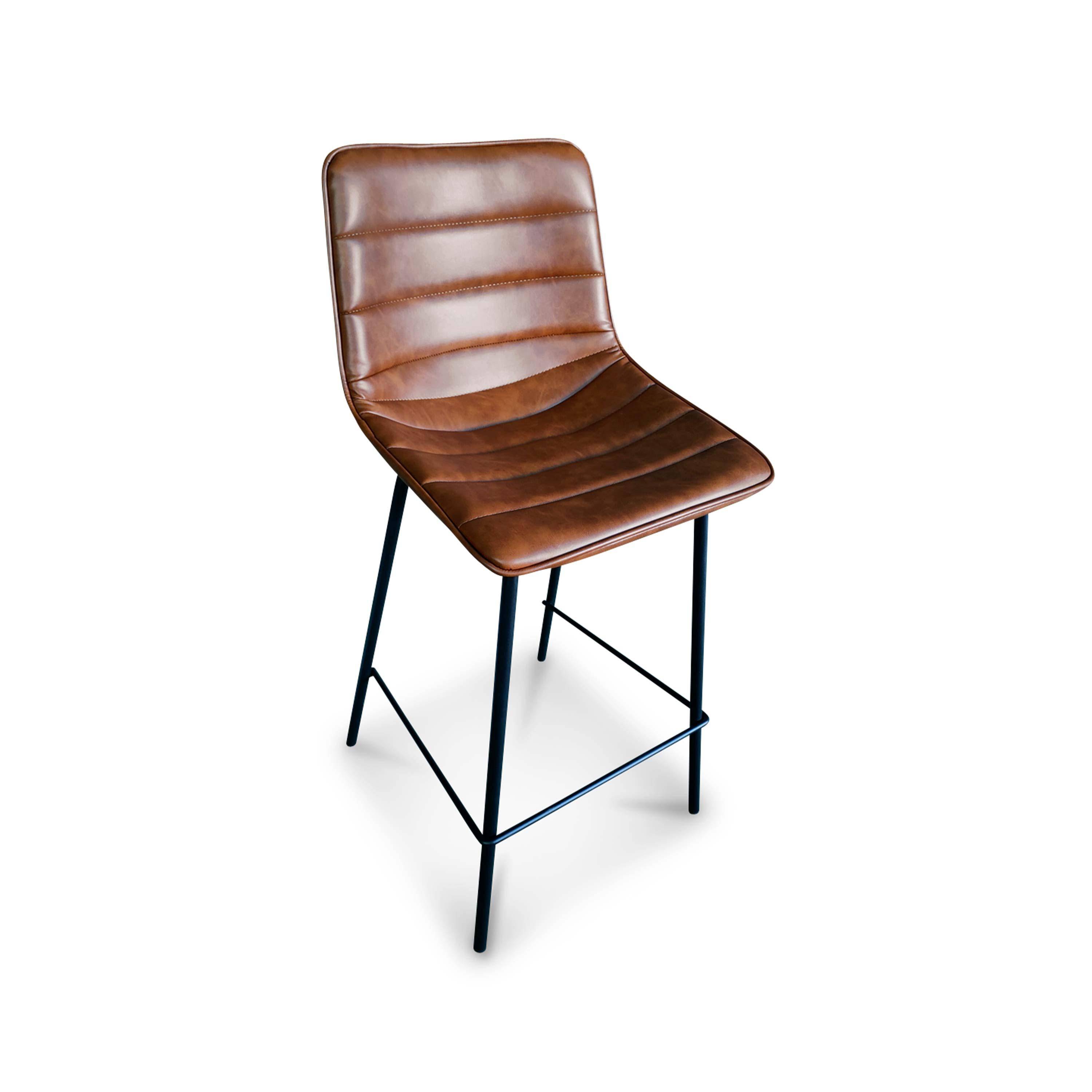 Lot de 2 chaises hautes – Mumbai – tabourets en simili cuir, pieds en métal Photo3