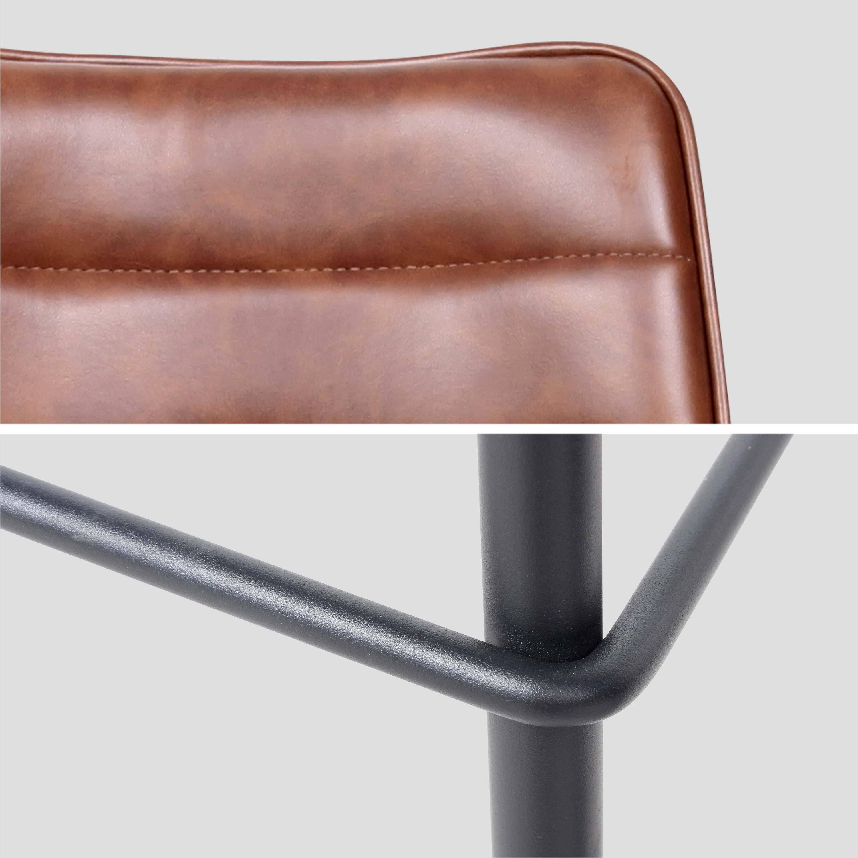 Lot de 2 chaises hautes – Mumbai – tabourets en simili cuir, pieds en métal Photo4