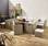 Conjunto de muebles de jardín de 8 a 12 plazas - Vabo - Color Beige, Cojines Beige, mesa incorporada