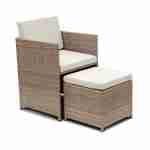 Conjunto de muebles de jardín de 8 a 12 plazas - Vabo - Color Beige, Cojines beige, mesa incorporada Photo5
