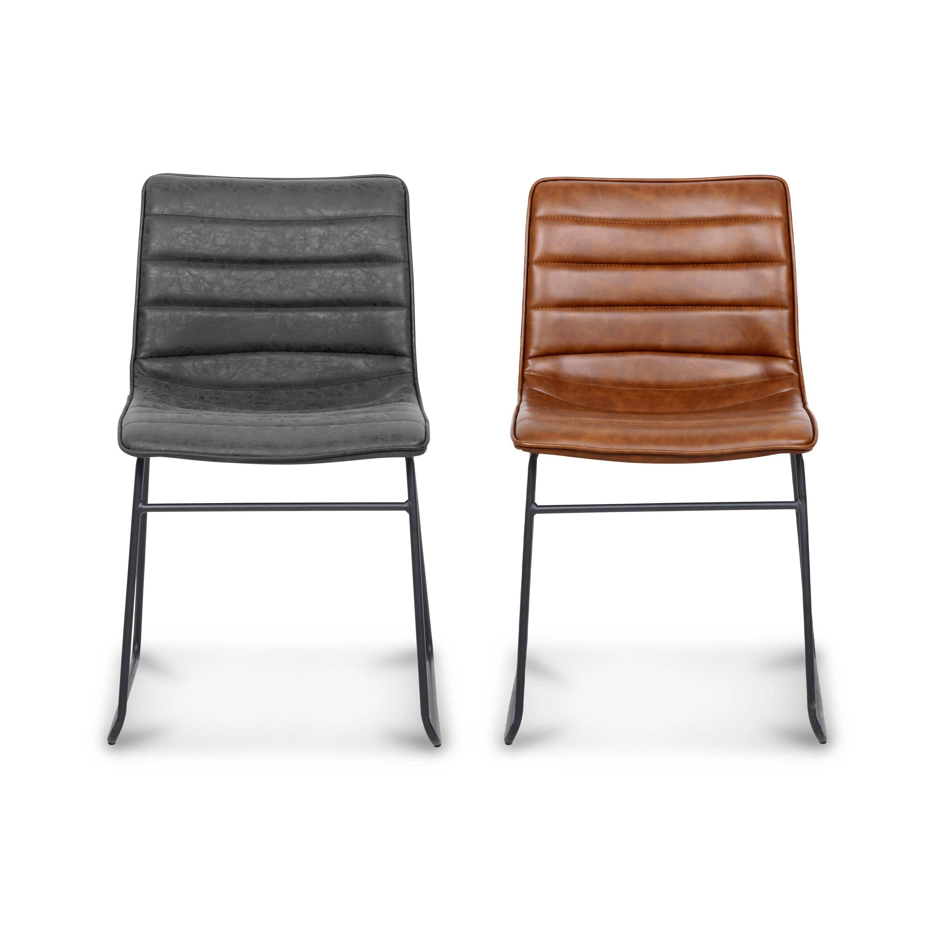 Lot de 4 chaises noires – Mumbai – chaises en simili cuir , pieds en métal, L55x P45 x H78cm Photo5