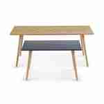 Conjunto de 2 mesas de centro natural y gris - 110x50x45,5cm y 70x40x39cm - Etnik - base de madera maciza de eucalipto, diseño escandinavo Photo2