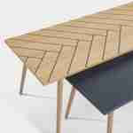 Conjunto de 2 mesas de centro natural y gris - 110x50x45,5cm y 70x40x39cm - Etnik - base de madera maciza de eucalipto, diseño escandinavo Photo3