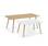 Conjunto de 2 mesas, 110x50x45,5cm y 70x40x39cm, base em madeira maciça de eucalipto, desenho escandinavo - ETNIK