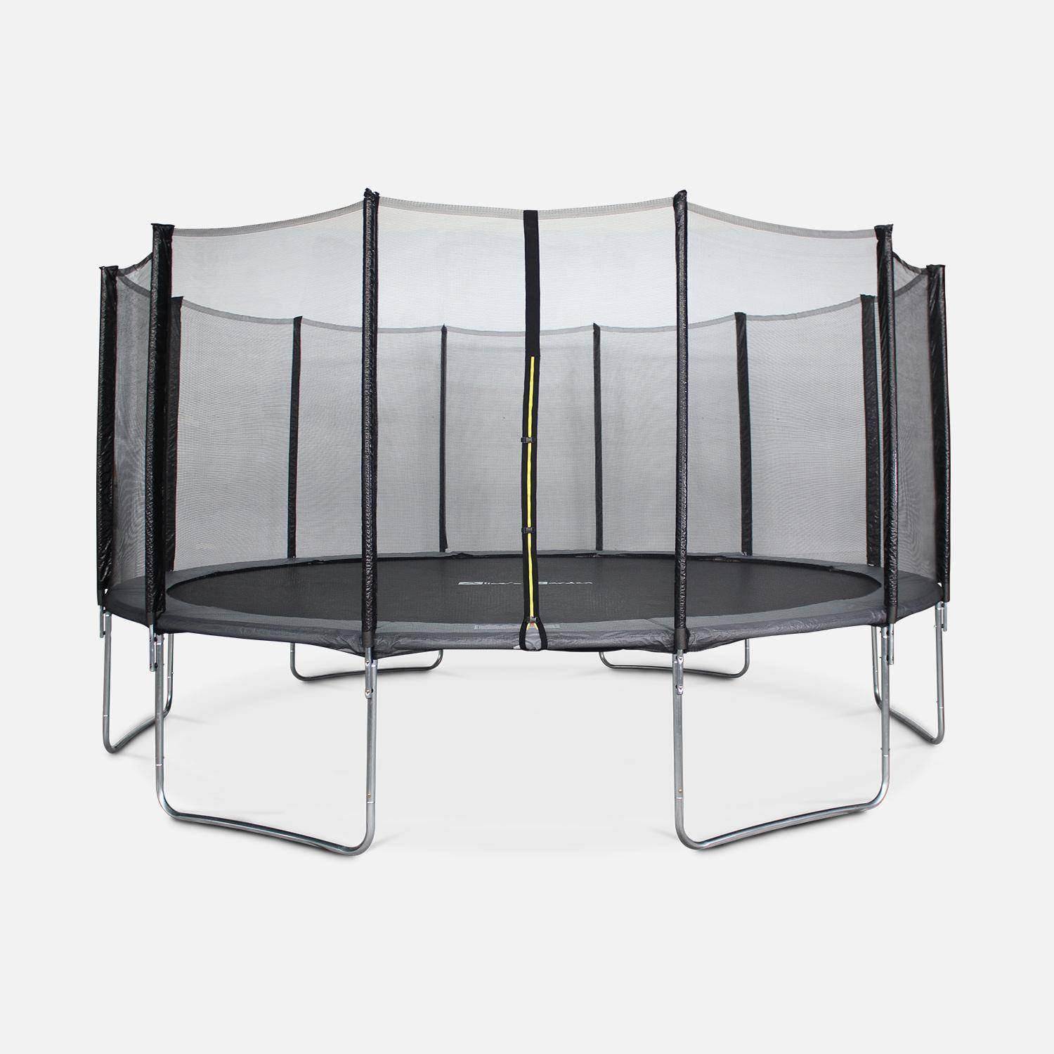 trampolim de 490 cm, cama elastica suporta até 100 kg (estrutura reforçada). Inclui: Rede de proteção - JUPITER Photo1