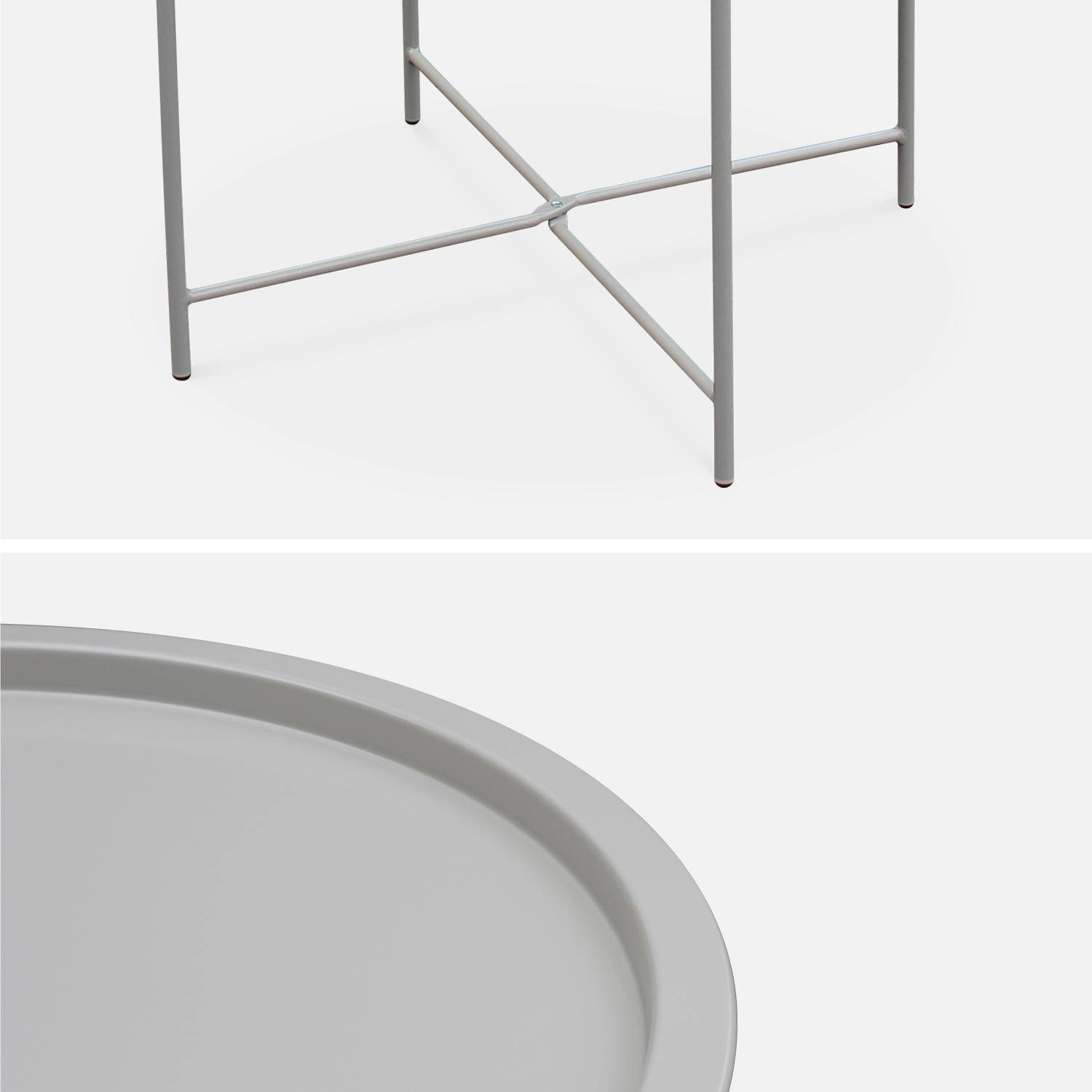 Table basse ronde – Alexia gris taupe – Table d'appoint ronde Ø46cm, acier thermolaqué Photo2