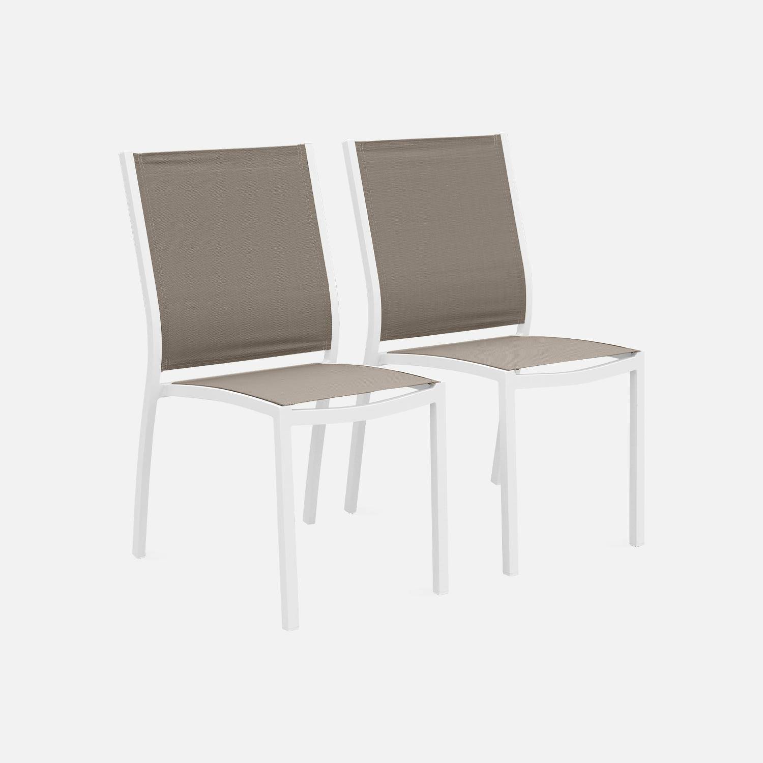 Conjunto de 2 cadeiras empilháveis Orlando em alumínio e textileno  Photo1