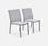 Set van twee aluminium en textileen stoelen