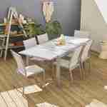 2er Set Gartenstühle - ORLANDO Farbe Grau / Hellgrau - Gestell aus Aluminum, Sitz aus Textilene, stapelbar Photo4