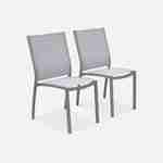 2er Set Gartenstühle - ORLANDO Farbe Grau / Hellgrau - Gestell aus Aluminum, Sitz aus Textilene, stapelbar Photo1