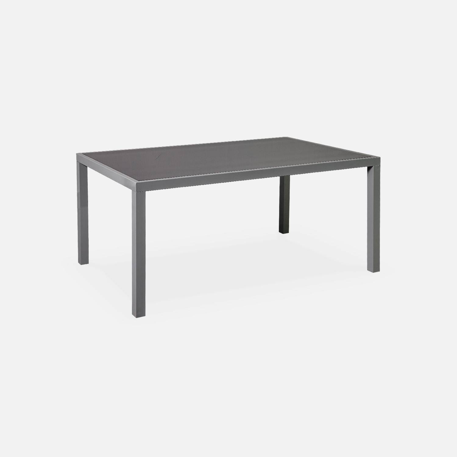 Capua set, 1 tafel 150cm en 6 stoelen van aluminium en textileen Photo6