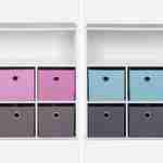 Mueble con almacenaje para niño, blanco - Camila - con 7 compartimentos y 6 cestas grises y rosas Photo7