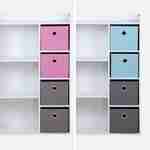 Mueble de almacenaje para niño, blanco - Camilo - con 7 compartimentos y 4 cestas grises y rosas Photo6