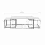 Conjunto de 3 mesas de encaixe em metal preto, decoração em madeira - Loft - encastráveis, 1x100x45x60cm / 2x50x50x38cm Photo9