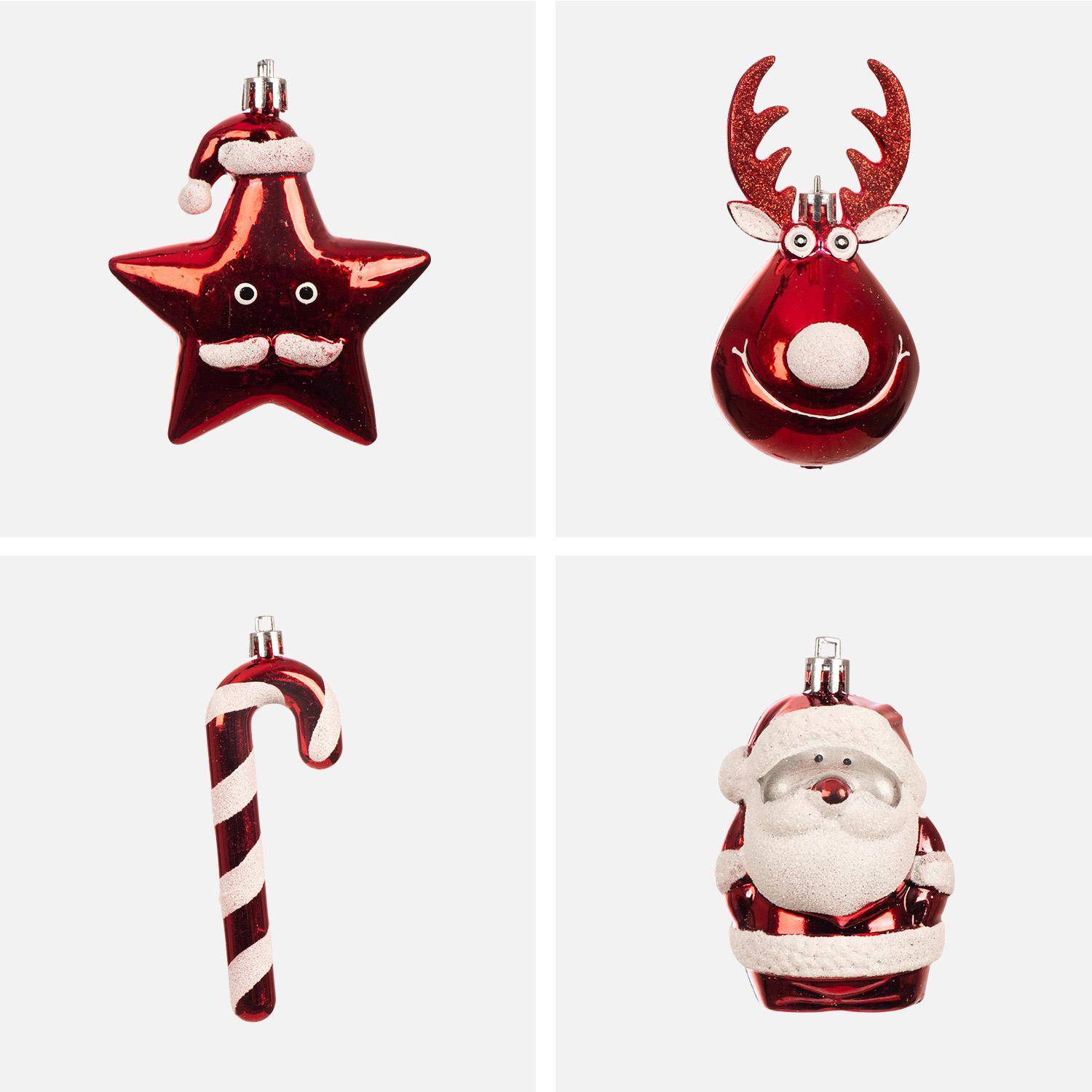 Arbre de Noël artificiel de 60cm – TOFINO – à décorer, figurines fournies, intérieur, rouge Photo4