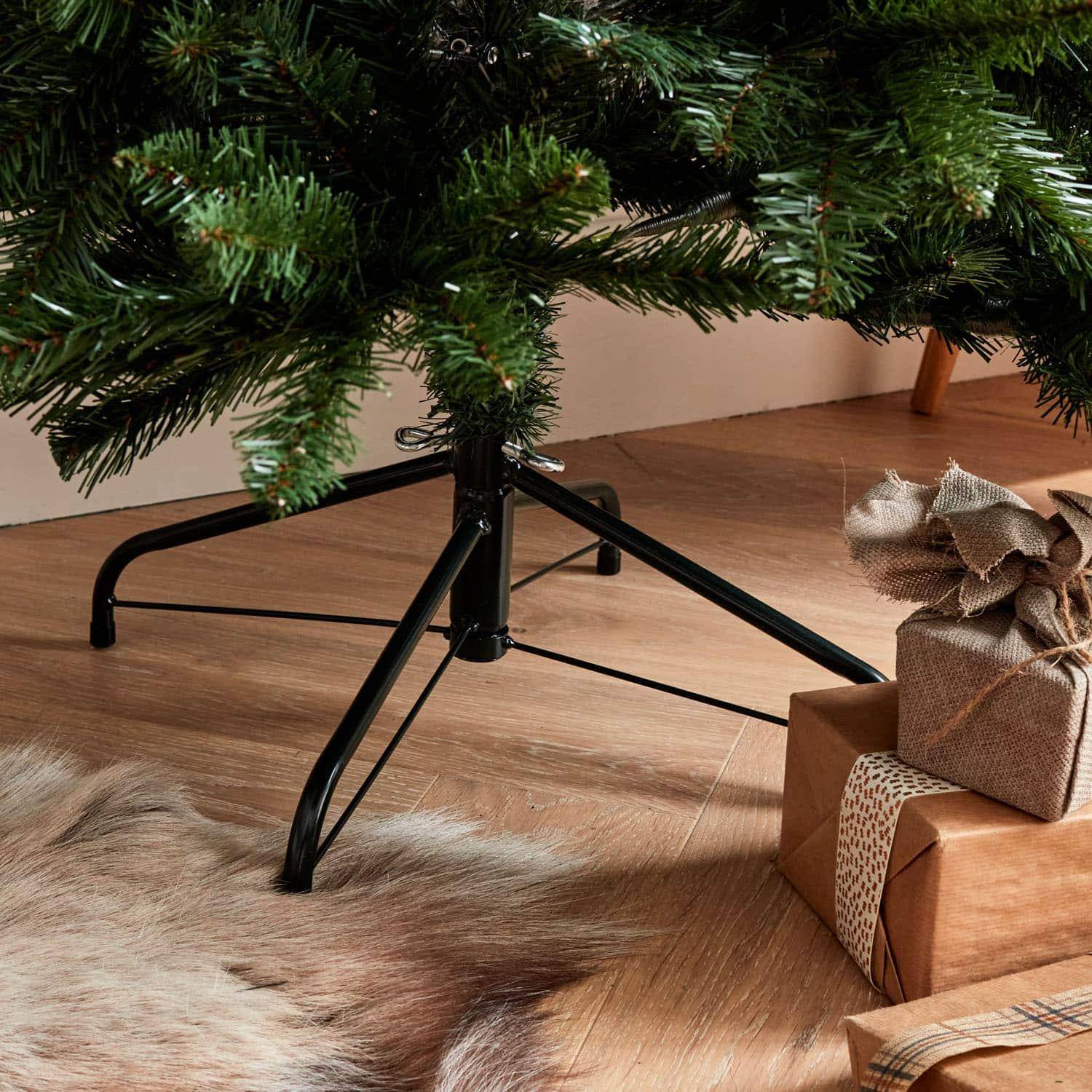 Sapin de Noël artificiel de 150cm - Nanton - forme conique, aspect réaliste, pied inclus Photo3