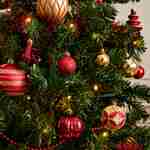 Sapin de Noël artificiel avec kit de décoration - Toronto 180cm - vert avec décorations rouge et or Photo5