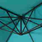 Parasol déporté Ø350cm - Hardelot - Coloris Turquoise, structure anthracite, manivelle anti-retour. Photo7
