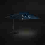 Parasol déporté solaire LED rectangulaire 3x4m haut de gamme - Luce Bleu canard - Parasol excentré inclinable, rabattable et rotatif à 360°, chargeur solaire Photo4