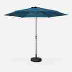 Paraguas redondo recto Ø300cm - Touquet Bleu canard - mástil central de aluminio con asa de apertura Photo1