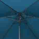 Parasol droit rond Ø300cm - Touquet Bleu canard - mât central en aluminium orientable et manivelle d'ouverture Photo7