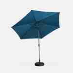 Paraguas redondo recto Ø300cm - Touquet Bleu canard - mástil central de aluminio con asa de apertura Photo2