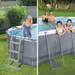 Compleet BESTWAY zwembad – Spinelle grijs – Ovaal frame zwembad 4x2 m, inclusief filterpomp, 3-trapsladder en vlotter Photo4