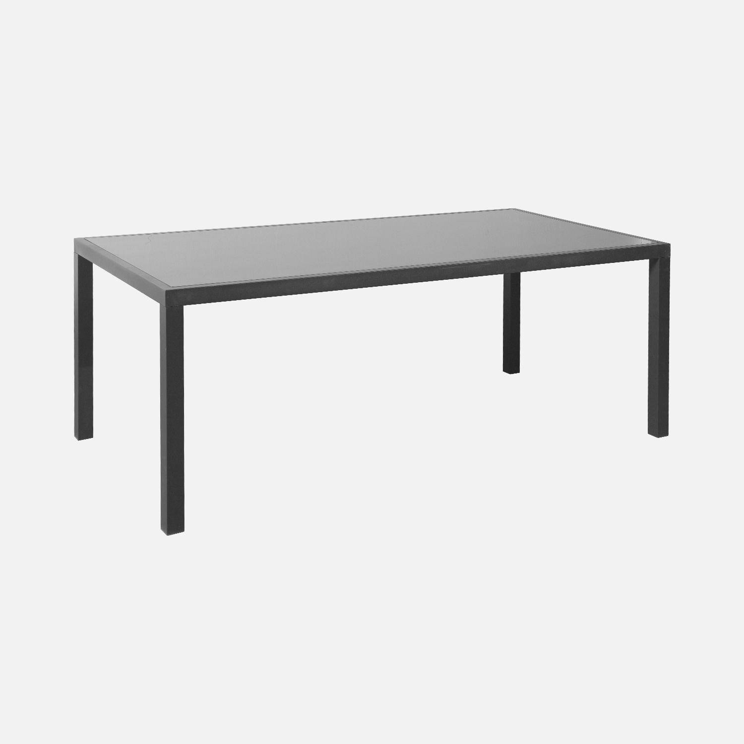 Mesa de jardim, conjunto de mesa e cadeiras em alumínio e textileno - Antracite/Cinzento - 8 lugares - CAPUA 180 Photo5