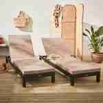 Set aus 2 Liegestühlen aus Rattan (Liegestuhl) - Pisa x2 - schokoladenfarben, braune Kissen Photo1