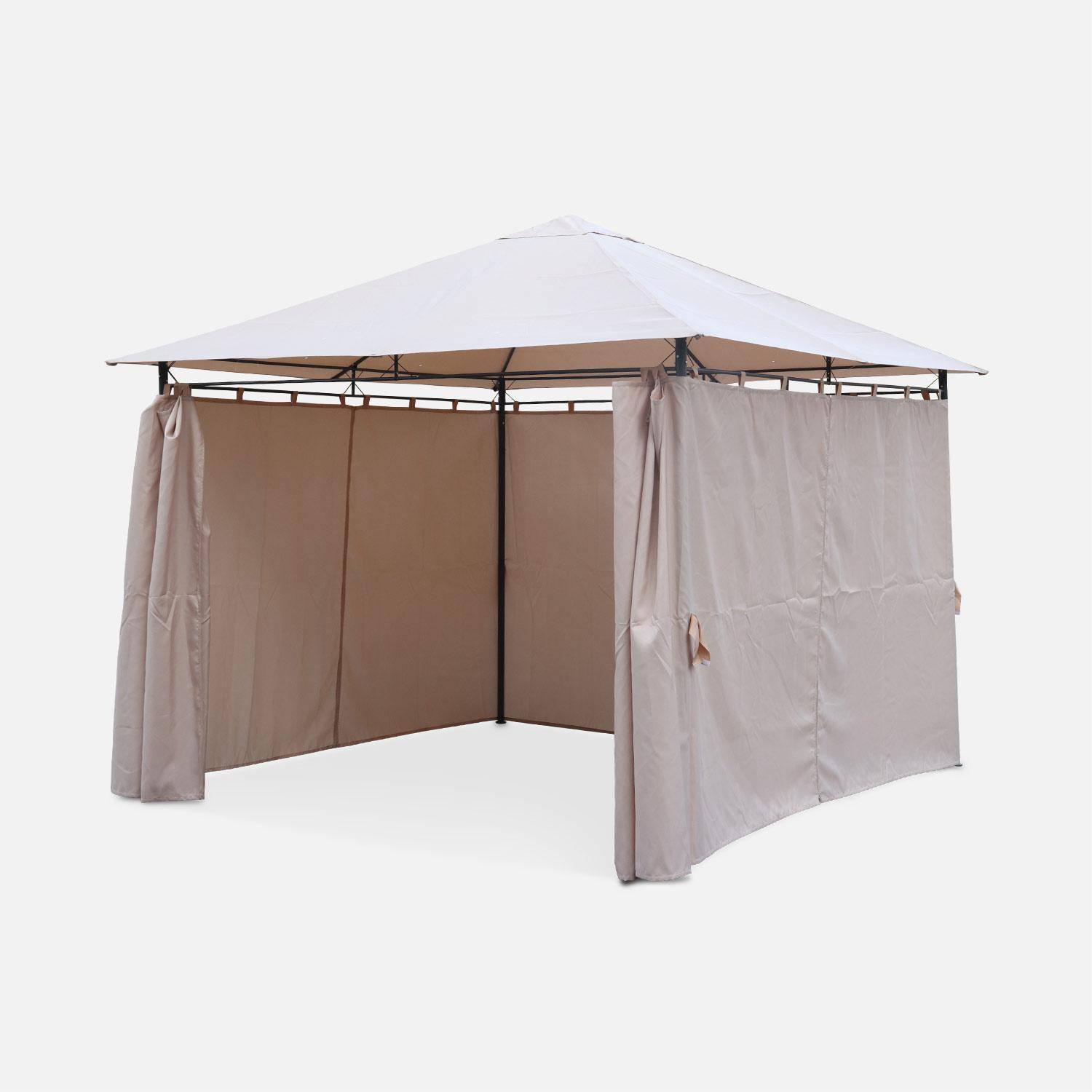 Pergolato 3x3 m - Elusa - Telo beige - Pergola con tende, tenda da giardino, barnum, tensostruttura, ricevimento Photo2