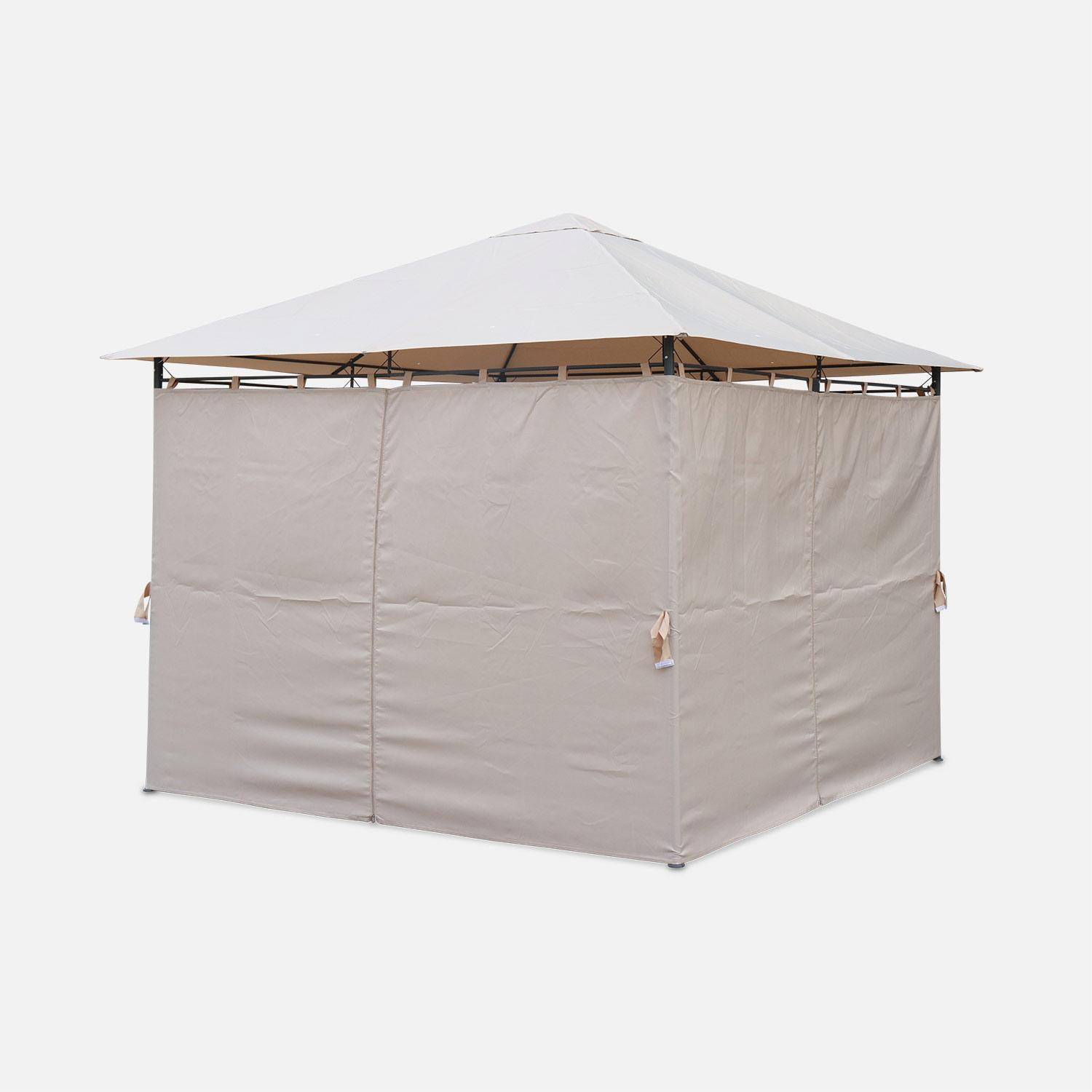 Pergolato 3x3 m - Elusa - Telo beige - Pergola con tende, tenda da giardino, barnum, tensostruttura, ricevimento Photo3