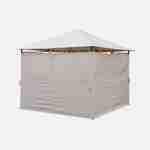 Tonnelle 3 x 3 m - Elusa - Toile beige - Pergola avec rideaux, tente de jardin, barnum, chapiteau, réception Photo3