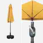  Guarda-chuva de varanda Ø250cm - CALVI - Meio guarda-chuva recto, haste em alumínio com pega de manivela, tecido mostarda Photo4